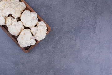 White cauliflowers isolated on concrete background