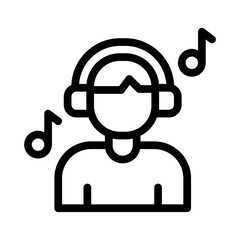 listening music line icon illustration vector graphic