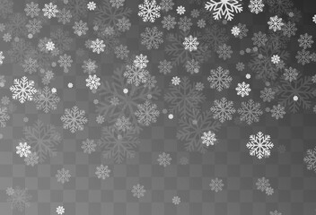 Vector snowflakes. Snowfall, snow. Snowflakes on an isolated background