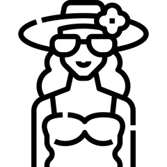 woman hawaiian shirt icon symbol element