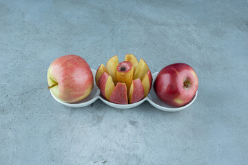 Red juicy apples isolated on the background