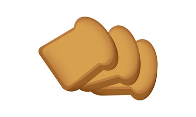 illustration of slices of bread with mesh technique on a white background