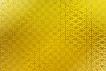 金色・和柄・市松模様・祝・背景・伝統・金箔風・年賀状　ハガキ　ポストカード