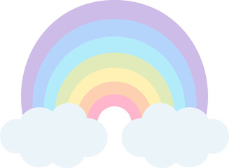 Pastel Rainbow with Cloud for Decoration