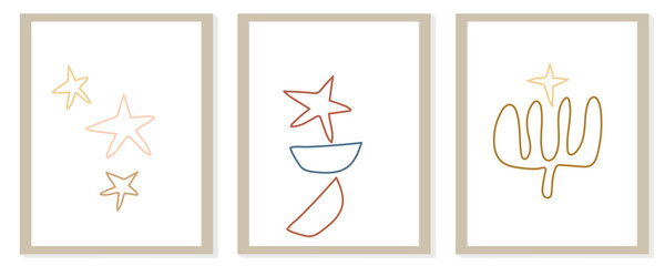 Trendy modern abstract matisse composition with geometric organic shape vector illustration