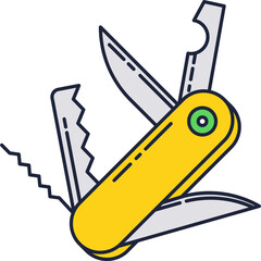 Multi tool icon vector swiss penknife isolated