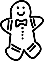 doodle freehand sketch drawing of ginger bread cookie.