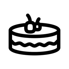 cake icon, outline style, editable vector