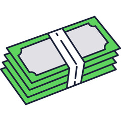 Money cash icon, vector paper dollar stack
