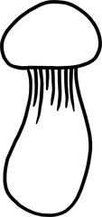 doodle freehand sketch drawing of king trumpet mushroom. 