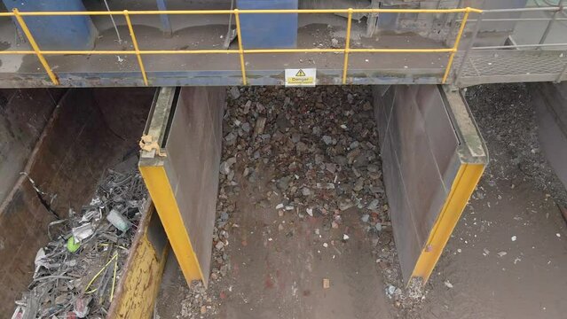 Waste Recycling Plant Processing Into Separate Hoppers