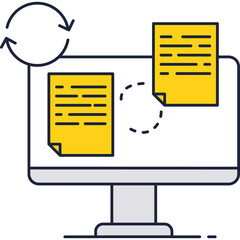 Data file exchange icon document transfer vector