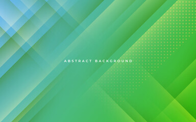 Obraz premium abstract green gradient diagonal shape light and shadow with halftone dots background. eps10 vector