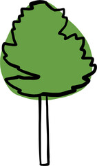 simplicity pine tree freehand drawing flat design.	