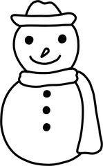 doodle freehand sketch drawing of a snowman. christmas festival concept.