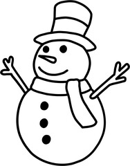 doodle freehand sketch drawing of a snowman. christmas festival concept.