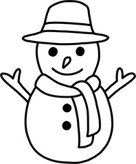 doodle freehand sketch drawing of a snowman. christmas festival concept.
