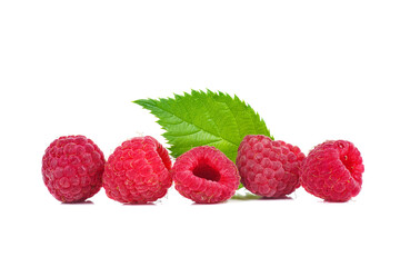 Some raspberry isolated on white background