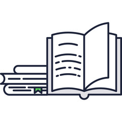 School open book and stack icon vector
