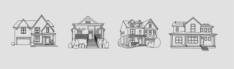 Fototapeta premium Illustration of a simple house isolated on a white background