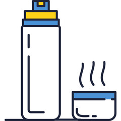 Thermo bottle and mug icon vector isolated
