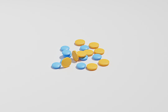 Medical pills for background. 3D Render