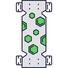 Skateboard icon skate vector long board isolated