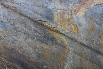 Rusty metal background with corrosion and deep crack on the texture of the surface