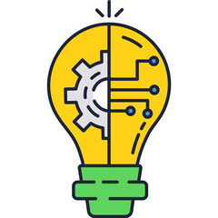 Idea lamp light bulb gear logo icon vector