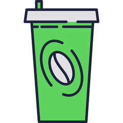 Paper coffee cup isolated vector cafe icon design