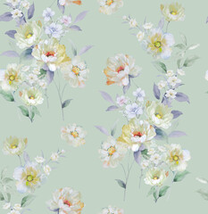 Classic Popular Flower Seamless pattern background.Perfect for wallpaper, fabric design, wrapping paper, surface textures, digital paper.