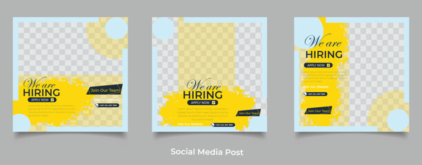 We are hiring job vacancy social media banner or instagram post template
