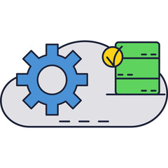 Cloud technology icon data storage manage vector