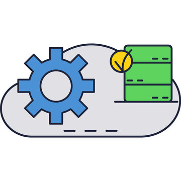 Cloud technology icon data storage manage vector