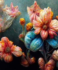 Obraz na płótnie Canvas Echoflower Designs Alien Flower Series No. 1-12 