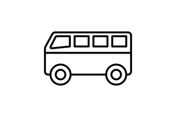 Bus icon, vector bus icon, on white background.