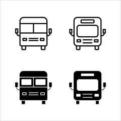 Bus icon set, vector bus icons, on white background.