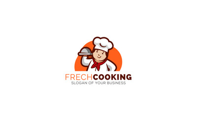 The cute male chef Logo illustration