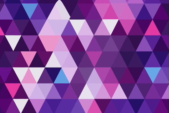 Abstract 3d Purple Triangle Vector Background, Banner