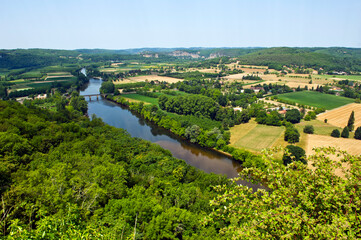 View across the Dordogne valley from Domme, France