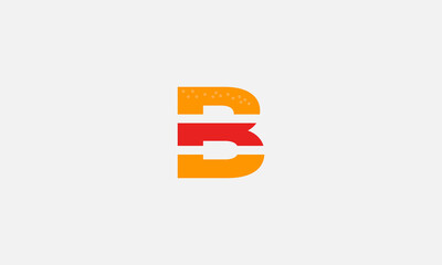 burger forming letter b, letter b burger logo design