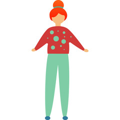 Girl icon young woman vector character portrait