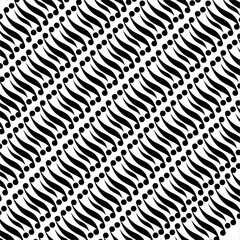 Abstract diagonal style batik pattern. Javanese classic seamless diagonal repeating pattern in black and white