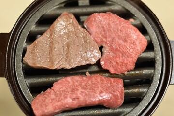 飛騨牛のＡ５ランク霜降り肉鉄板焼き