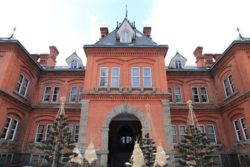 Sapporo, Japan - December 22, 2019: Scenery of the Former Hokkaido Government Office Building, a...