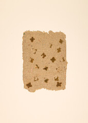 Handmade paper with rough texture and embedded pressed dried flowers, recycled paper. Floral decor to print on the wall. Botanical poster. Modern art.
