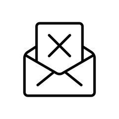 Spam line icon. Letter, envelope, delete, text, mail, correspondence, letters, message. Communication concept. Vector black line icon on a white background