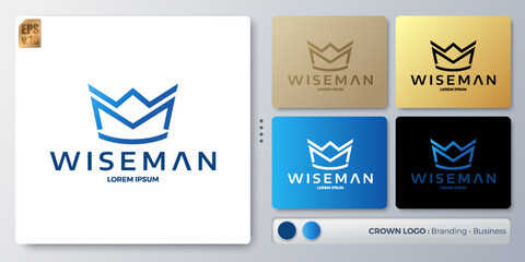Crown illustration Logo design in form C and M lettering. Blank name for insert your Branding. Designed with examples for all kinds of applications. You can used for company, indentity, wiseman agency
