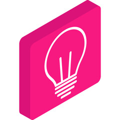 Idea lamp isometric 3d bulb vector lightbulb sign
