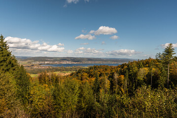 View to Radolfzell and Lake Constance, Baden-Wuerttemberg, Germany